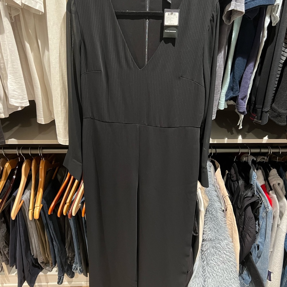 Black wide legged jumpsuit silk